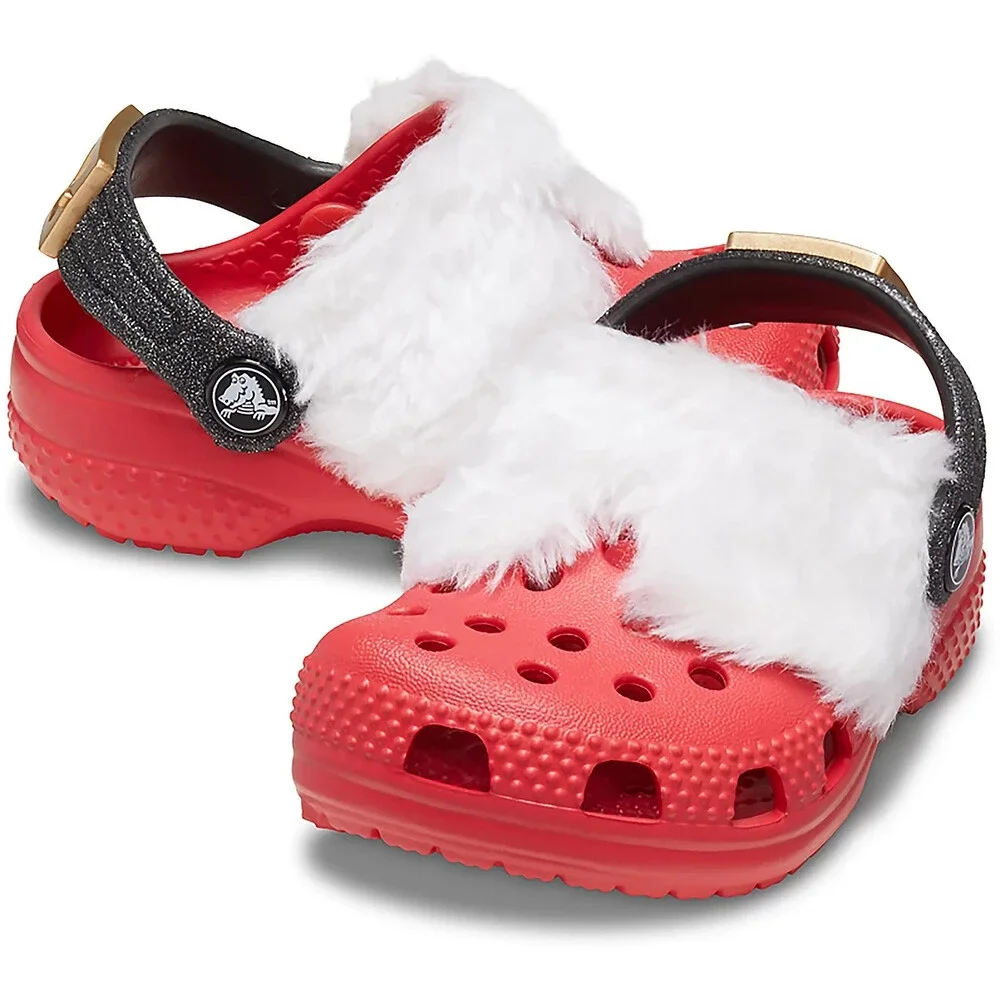 Crocs Littles Santa 210761-6WE Clogs Toddler 2-3 Red Slip On Casual Shoes NIN271
